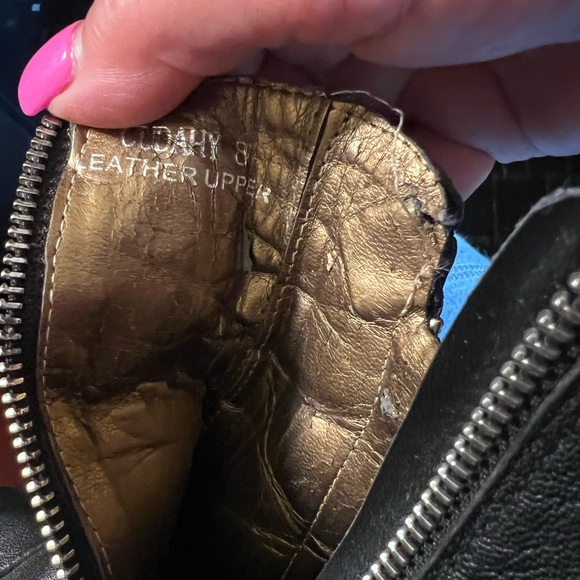 N.Y.L.A BLACK PEEP TOE LEATHER BOOTIES SIZE 8 - Picture 6 of 6